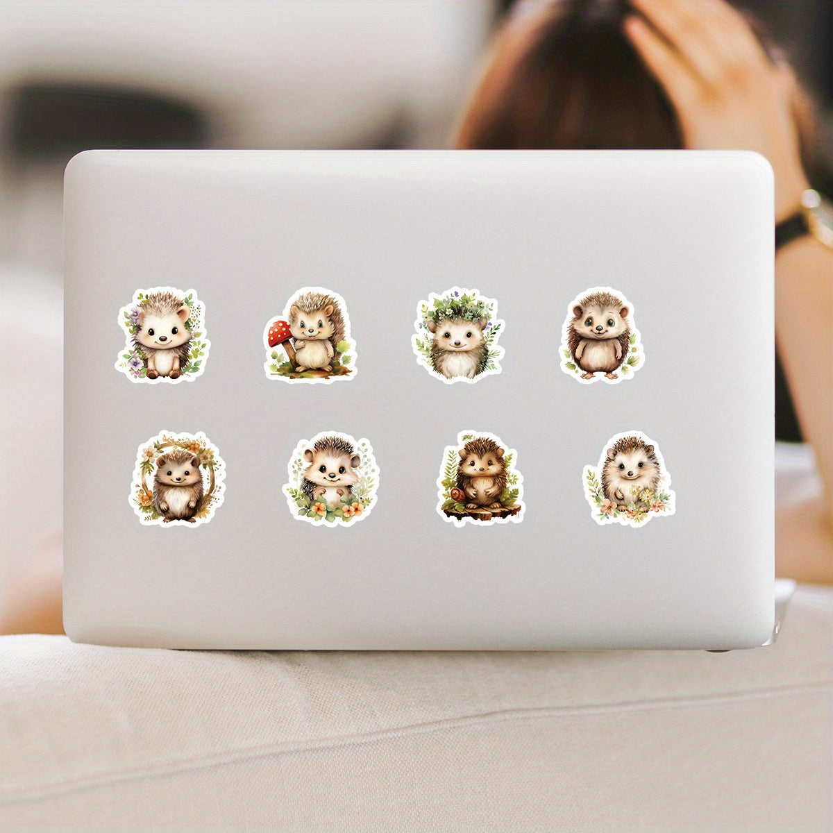 50pcs Hedgehog PVC Stickers Self Adhesive DIY Decals Water Resistant for Laptops