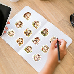 50pcs Hedgehog PVC Stickers Self Adhesive DIY Decals Water Resistant for Laptops