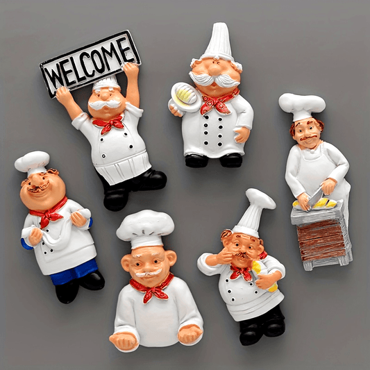 Chef Cartoon 3D Fridge Magnet Food Themed Kitchen Decor