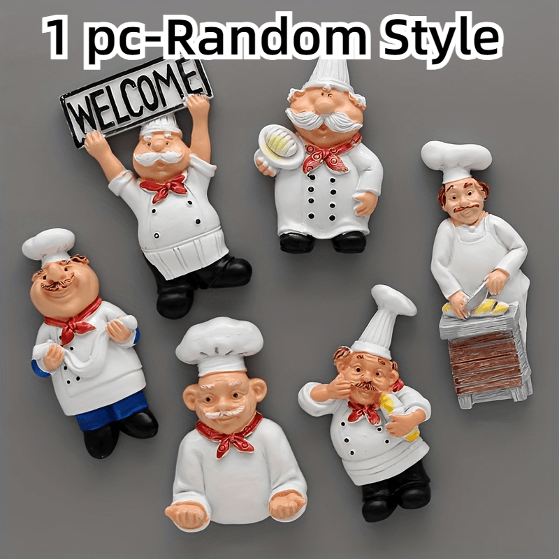 Chef Cartoon 3D Fridge Magnet Food Themed Kitchen Decor