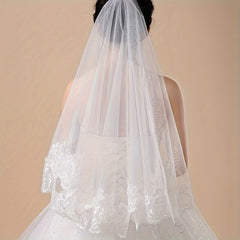 Vintage Lace Bridal Veil with Floral Lace for Brides
