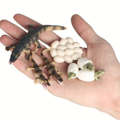 Crocodile Life Cycle Toy Set - Educational Handcrafted Animal Figurines
