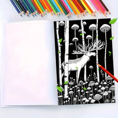 Enchanted Night Forest Deluxe Coloring Book - Relax Art for T