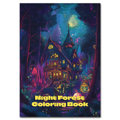 Enchanted Night Forest Deluxe Coloring Book - Relax Art for T