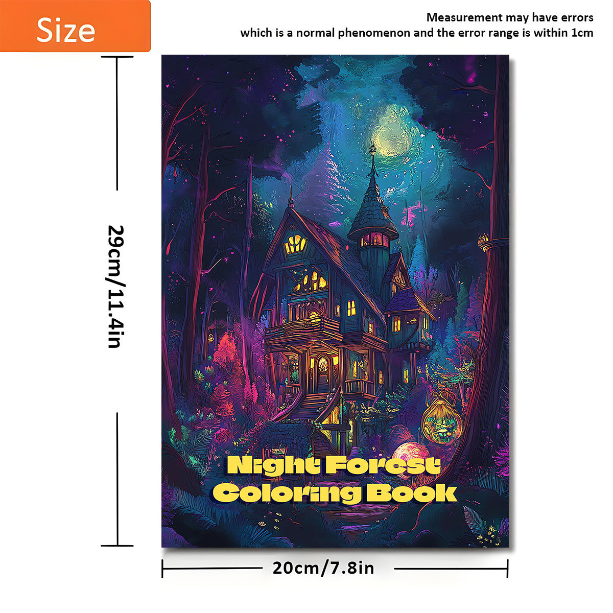 Enchanted Night Forest Deluxe Coloring Book - Relax Art for T