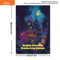 Enchanted Night Forest Deluxe Coloring Book - Relax Art for T