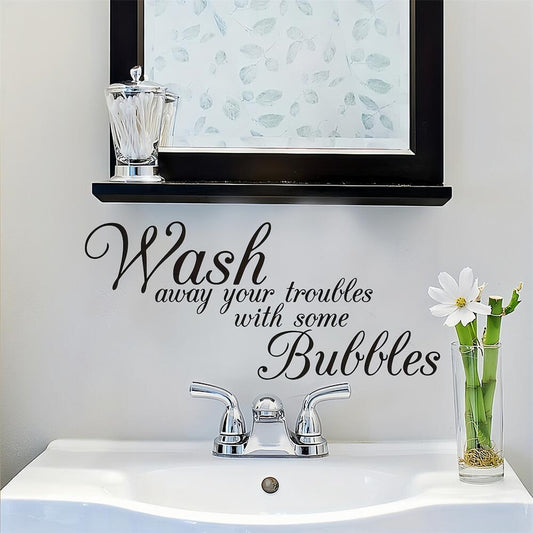 English Pattern Wall Stickers for Bathroom Decor