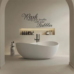 English Pattern Wall Stickers for Bathroom Decor