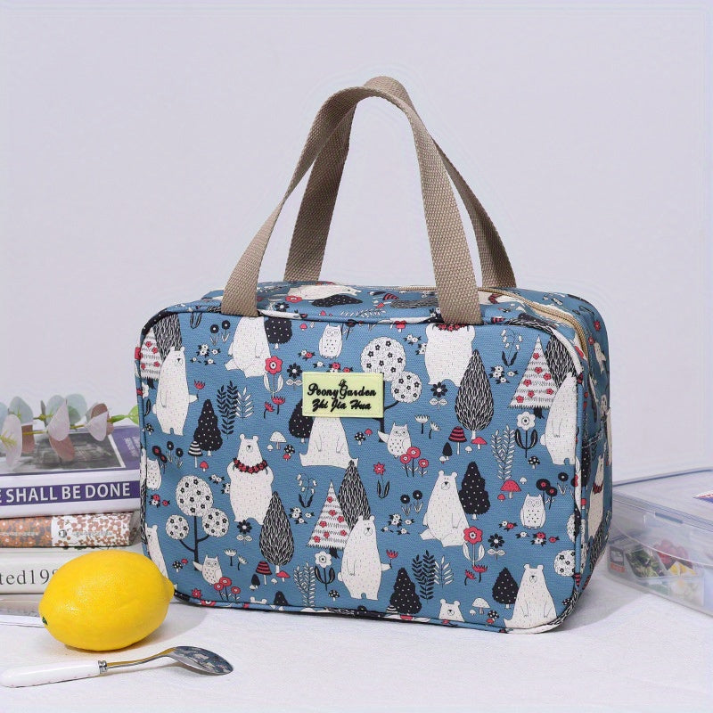 Vintage Floral Print Bag Travel Storage Handbag Toiletry Wash Bag