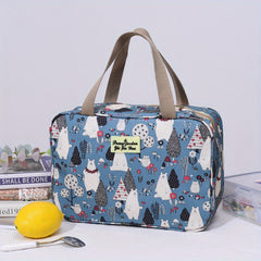 Vintage Floral Print Bag Travel Storage Handbag Toiletry Wash Bag