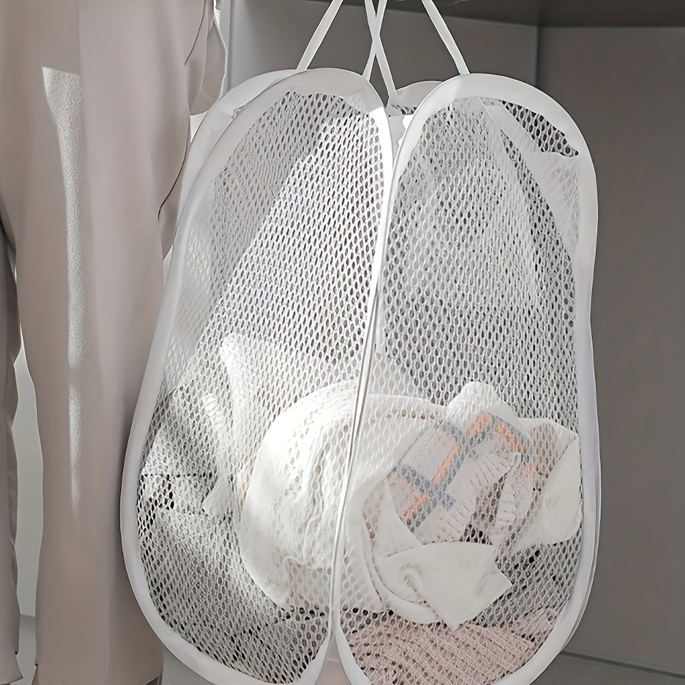 High Capacity Pop Up Mesh Laundry Hamper with Handles