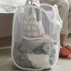 High Capacity Pop Up Mesh Laundry Hamper with Handles