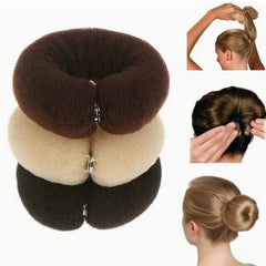 Hair Bun Maker Donut Styling Foam Sponge Ring Snap Roll DIY Tool