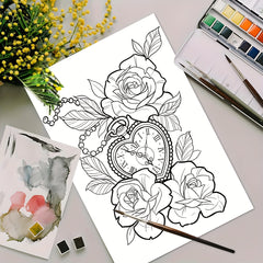 Deluxe Butterfly Tattoo Coloring Book for Teens & Adults