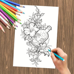 Deluxe Butterfly Tattoo Coloring Book for Teens & Adults
