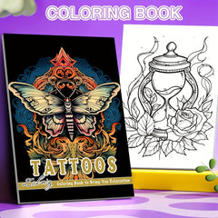 Deluxe Butterfly Tattoo Coloring Book for Teens & Adults