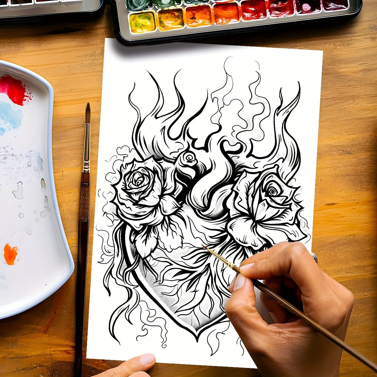 Deluxe Butterfly Tattoo Coloring Book for Teens & Adults