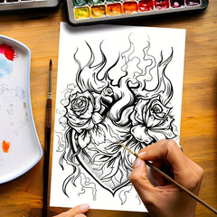 Deluxe Butterfly Tattoo Coloring Book for Teens & Adults