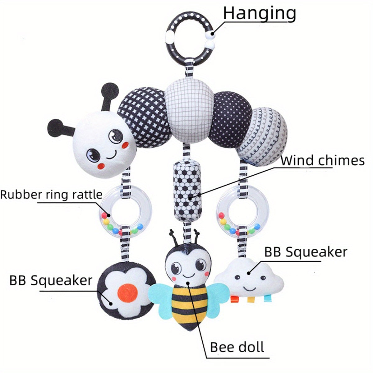 Crocodile Baby Stroller Toy with Hanging Toys