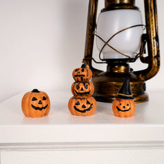 Halloween Pumpkin Decor Set Resin Figurines Seasonal Centerpiece 1 Set