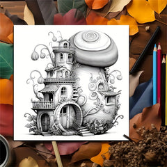 Deluxe Magic Snail House Coloring Book - Relax Art for Teens & Adults