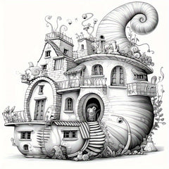 Deluxe Magic Snail House Coloring Book - Relax Art for Teens & Adults