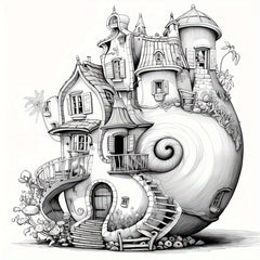 Deluxe Magic Snail House Coloring Book - Relax Art for Teens & Adults