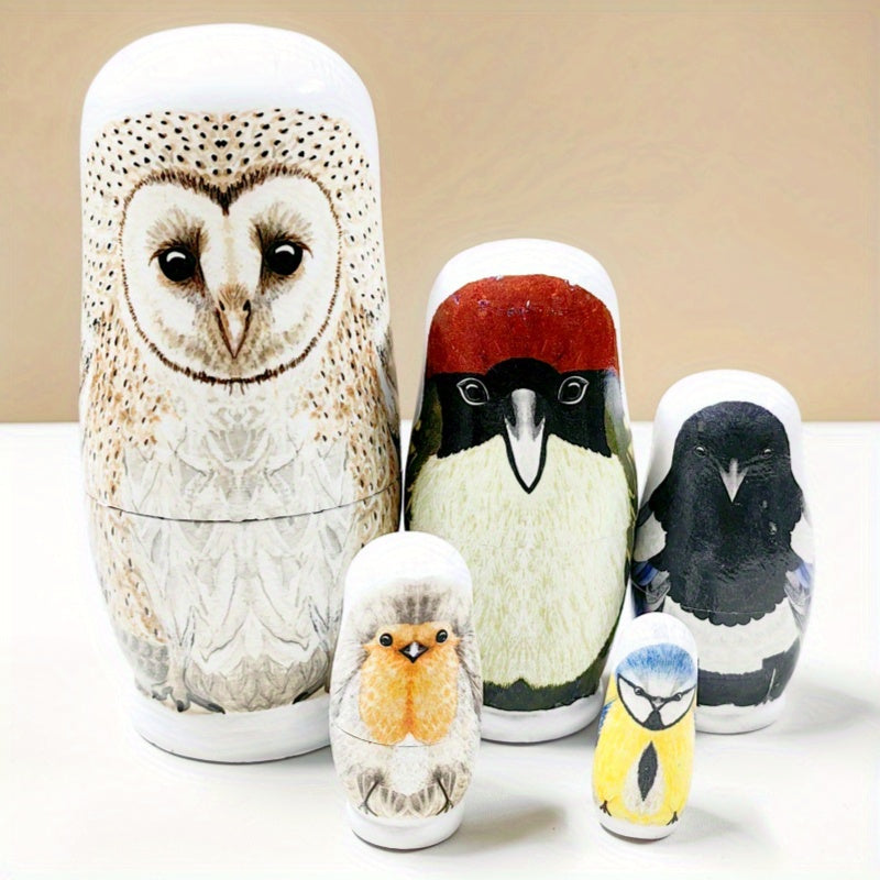 Wooden Eagle Pattern Nesting Doll - Home Decoration