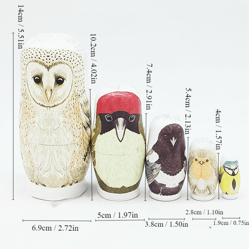 Wooden Eagle Pattern Nesting Doll - Home Decoration
