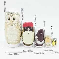 Wooden Eagle Pattern Nesting Doll - Home Decoration