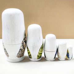 Wooden Eagle Pattern Nesting Doll - Home Decoration