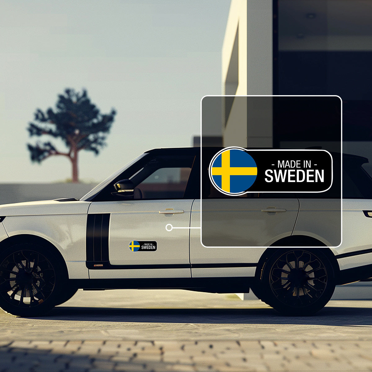 Durable Waterproof Swedish Flag Vinyl Car Decal