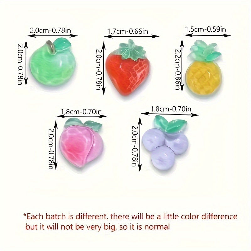 10pcs Boho Fruit Fridge Magnets Set Acrylic Resin Decor Kitchen Office