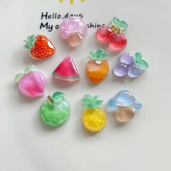 10pcs Boho Fruit Fridge Magnets Set Acrylic Resin Decor Kitchen Office