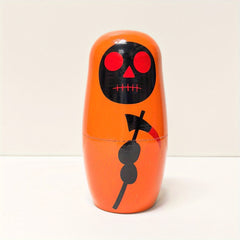 Spooky Wooden Nesting Dolls for Halloween Decor
