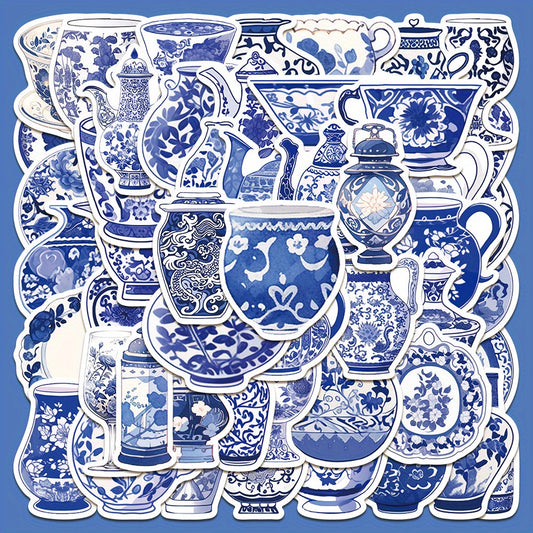 50pcs Porcelain Stickers Waterproof Decal for Water Bottle Laptop Phone