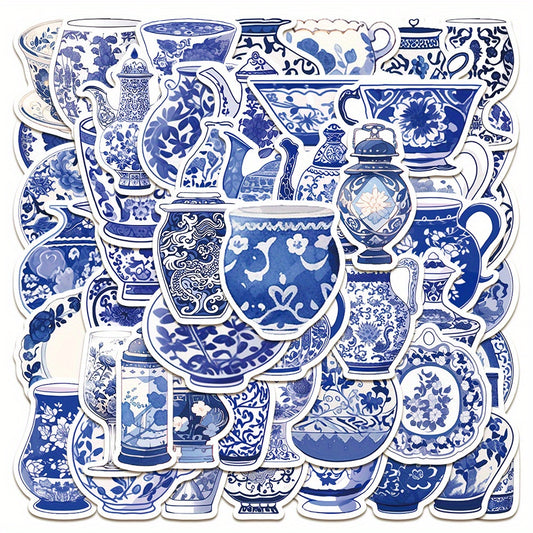 50pcs Porcelain Stickers Waterproof Decal for Water Bottle Laptop Phone