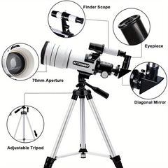 HD Astronomical Telescope 70mm Lens for Stargazing Moon Watching