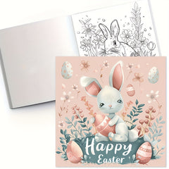 Deluxe Easter Coloring Book with Bunny & Floral 22 Thick Pages