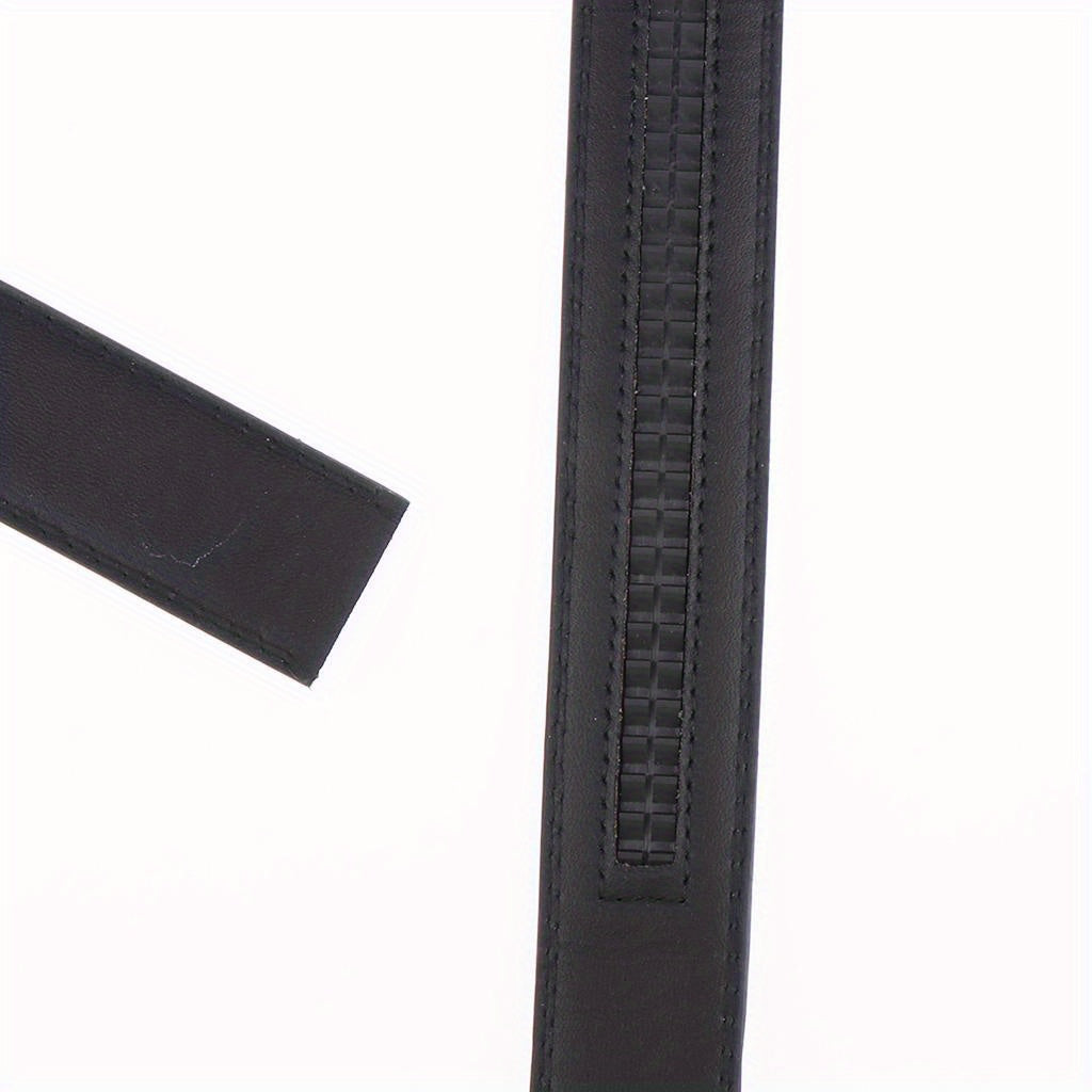 Men's Faux Leather Belt with Automatic Buckle for Business & Casual Wear