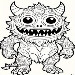 Deluxe Monster Coloring Book for Teens & Adults - Stress Relief Artwork