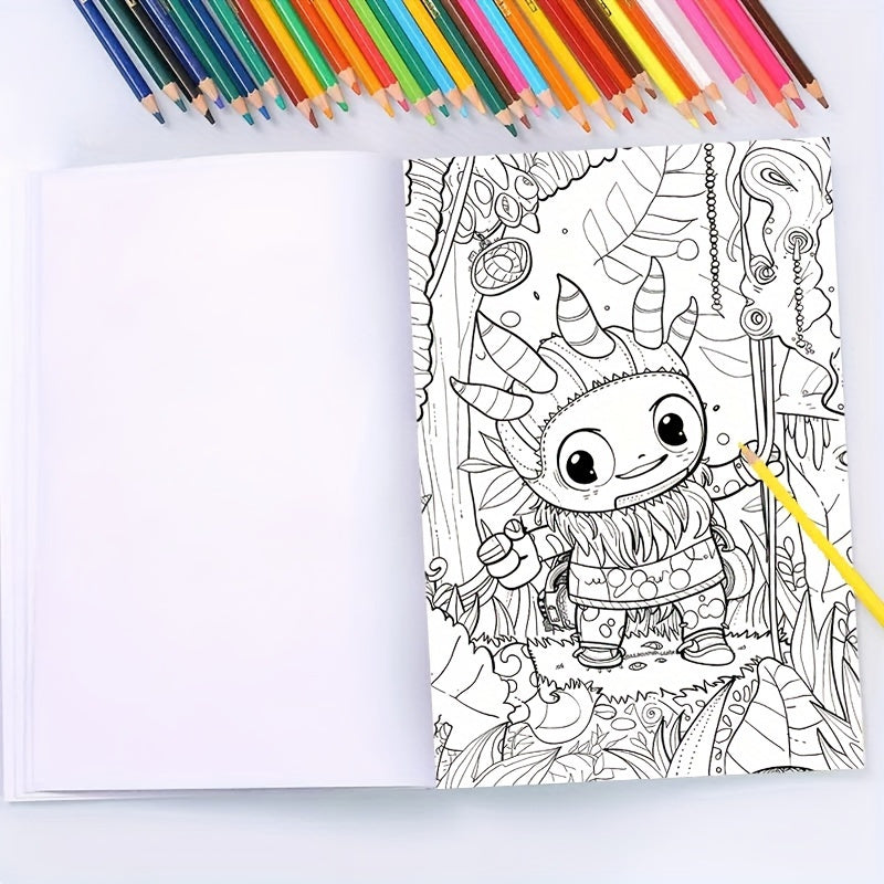Deluxe Monster Coloring Book for Teens & Adults - Stress Relief Artwork