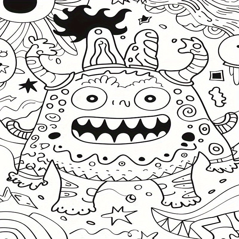 Deluxe Monster Coloring Book for Teens & Adults - Stress Relief Artwork