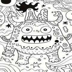 Deluxe Monster Coloring Book for Teens & Adults - Stress Relief Artwork
