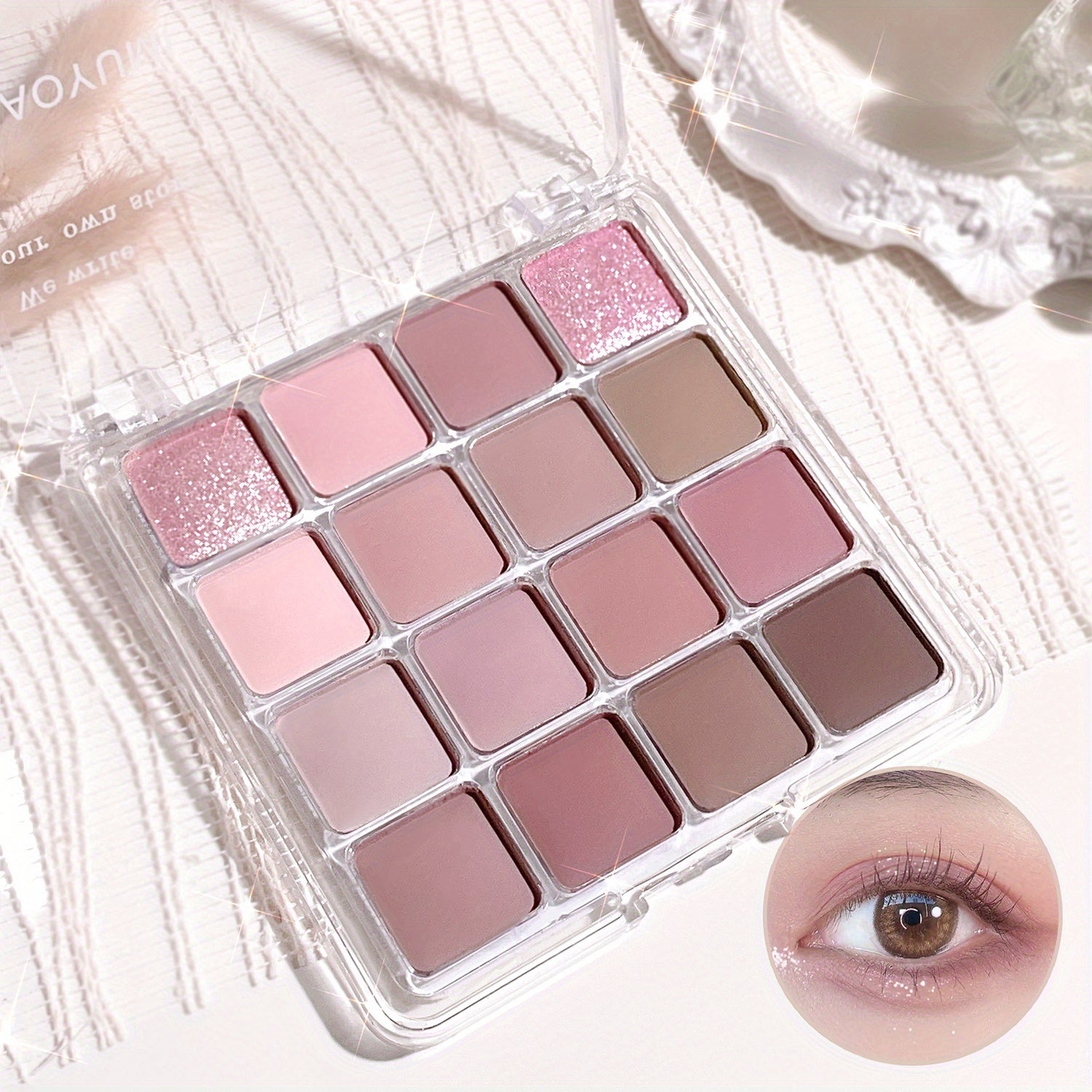 Matte & Shimmer Pink Brown Nude Tones Eyeshadow Palette