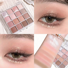 Matte & Shimmer Pink Brown Nude Tones Eyeshadow Palette