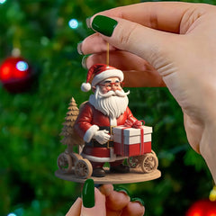 Festive Santa Claus Ornament 8x8cm Christmas Tree Decor