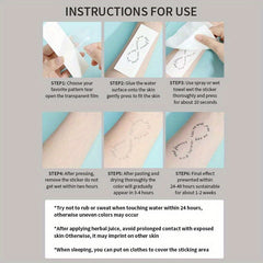 Botanical Leaf Temporary Tattoos Water Resistant Realistic Body Art