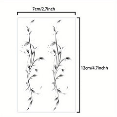 Botanical Leaf Temporary Tattoos Water Resistant Realistic Body Art