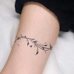 Botanical Leaf Temporary Tattoos Water Resistant Realistic Body Art